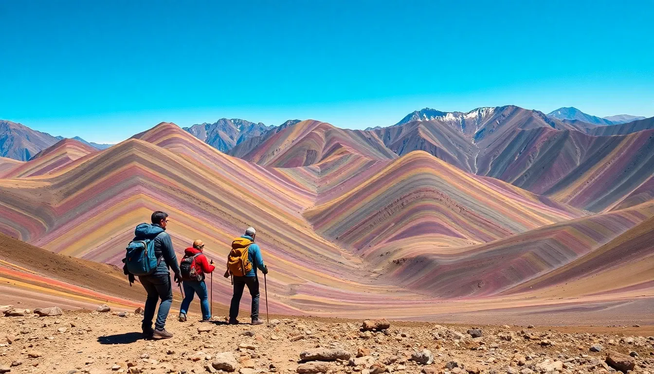 Rainbow Mountain Hikers - filming location in Peru